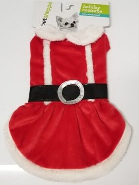 Pet Shoppe Red & White Santa Baby Holiday Pet Costume XS/S NWT